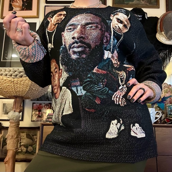 the one not seen woven nipsey hussle long sleeve / cozy / size medium